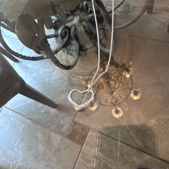 Tiffany & Co. Silver Large Open Heart Necklace Authentic Sterling Silver - Picture 9 of 15